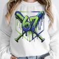 67 Baseball Drip Effect Urban Tee Style 6-7 Meme Graphic Premium Tri-Blend Unisex Sweatshirt 67 Baseball Drip Effect Urban Tee Style 6-7 Meme Graphic Premium Tri-Blend Unisex Sweatshirt