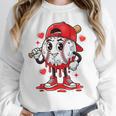 Baseball Ice Cream Valentine Dripping Game Day Men Boys Kids Unisex Sweatshirt