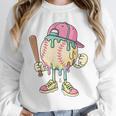 Cute Baseball Ice Cream Drip For Girls & Boys 2 Sides Unisex Sweatshirt