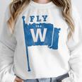Fly The W Chicago Baseball Winning Flag Distressed Premium Tri-Blend Unisex Sweatshirt Fly The W Chicago Baseball Winning Flag Distressed Premium Tri-Blend Unisex Sweatshirt