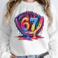 Gen Alpha Slang Ice Cream Drip Six Seven 67 Baseball Catcher Unisex Sweatshirt