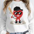 Heart Playing Baseball Valentine Baseball Unisex Sweatshirt Heart Playing Baseball Valentine Baseball Unisex Sweatshirt