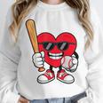 Heart Playing Baseball Valentines Day Unisex Sweatshirt Heart Playing Baseball Valentines Day Unisex Sweatshirt