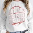 Hit Hard Run Fast Turn Left Baseball Fan Red Graphic Unisex Sweatshirt Hit Hard Run Fast Turn Left Baseball Fan Red Graphic Unisex Sweatshirt