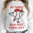 Hit Hard Run Fast Turn Left Baseball Player Premium Tri-Blend Unisex Sweatshirt Hit Hard Run Fast Turn Left Baseball Player Premium Tri-Blend Unisex Sweatshirt