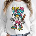 Ice Cream Drip Baseball Party 100 Days Of School Teacher Unisex Sweatshirt Ice Cream Drip Baseball Party 100 Days Of School Teacher Unisex Sweatshirt