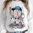 Melting Slime Sprinkle Baseball Mascot With Bat Unisex Sweatshirt Melting Slime Sprinkle Baseball Mascot With Bat Unisex Sweatshirt