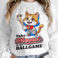 Take Meowt To The Ball Game Tee Slugger Cat Baseball Unisex Sweatshirt
