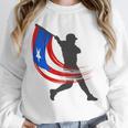 Puerto Rico Baseball Flag Player Boricua Heritage Sports Unisex Sweatshirt