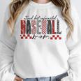 Retro Checkered Tired But Caffeinated Baseball Mom Leopard Unisex Sweatshirt