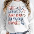 Retro Eat Sleep Take Kids To Sports Repeat Game Day Baseball Unisex Sweatshirt