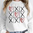 Tic Tac Toe Love Hearts Romantic Valentine Raglan Baseball Tee Unisex Sweatshirt