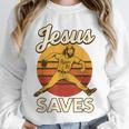 Youth Boy Baseball Jesus Saves Christian Baseball Religious Unisex Sweatshirt