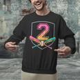 2nd Birthday Baseball Bat Ice-Cream Drip 2yrs Old Boys Kids Unisex Sweatshirt