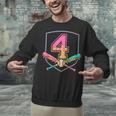 4th Birthday Baseball Bat Ice-Cream Drip 4yrs Old Boys Girls Unisex Sweatshirt