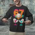 6 7 Ice Cream Drip Baseball Number 67 Player Boy Girl Kids Unisex Sweatshirt