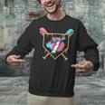7th Birthday Baseball Bat Ice-Cream Drip 7yrs Old Boys Girls Unisex Sweatshirt