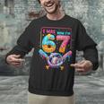 7th Birthday Boys I Was 6 Now I'm 7 Baseball Ice Cream Drip Unisex Sweatshirt