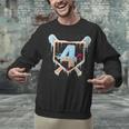 Baseball 4 Year Old Ice Cream Drip 4th Birthday Boy Number 4 Unisex Sweatshirt Baseball 4 Year Old Ice Cream Drip 4th Birthday Boy Number 4 Unisex Sweatshirt