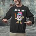 Baseball 6th Birthday Boy Ice Cream Drip Bruh I'm 6 Year Old Unisex Sweatshirt