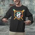 Baseball 8 Year Old Ice Cream Drip 8th Birthday Boy Number 8 Unisex Sweatshirt Baseball 8 Year Old Ice Cream Drip 8th Birthday Boy Number 8 Unisex Sweatshirt