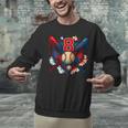 Baseball 8 Year Old Splash Drip 8th Birthday Boy Number 8 Unisex Sweatshirt