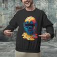 Baseball Catcher Mask Ice Cream Dripping Baseball Fan Boys Unisex Sweatshirt Baseball Catcher Mask Ice Cream Dripping Baseball Fan Boys Unisex Sweatshirt