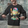 Baseball Drip For Boys Ice Cream Drip Baseball Sport Unisex Sweatshirt