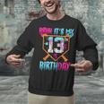 Baseball Drip Bruh It's My 13th Birthday Boy Ice Cream Drip Unisex Sweatshirt