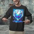 Baseball Drip Ice Cream Blue Glow Melt Ball Graphic Unisex Sweatshirt