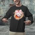 Baseball Drip Ice Cream Coquette Pink Bow Baseball Player Unisex Sweatshirt Baseball Drip Ice Cream Coquette Pink Bow Baseball Player Unisex Sweatshirt