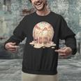 Baseball Drip Ice Cream Melting Illustration Unisex Sweatshirt Baseball Drip Ice Cream Melting Illustration Unisex Sweatshirt