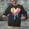 Baseball Drip Melting Ice Cream Baseball Heart Boys Girls Unisex Sweatshirt Baseball Drip Melting Ice Cream Baseball Heart Boys Girls Unisex Sweatshirt