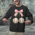 Baseball Girls Women Coquette Pink Bow Baseball Unisex Sweatshirt