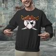 Baseball Heart Pirate Hat Crossed Swords Men Boys Kids Youth Unisex Sweatshirt