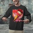 Baseball Heart Valentine Baseball Ice Cream Drip Boys Girls Unisex Sweatshirt Baseball Heart Valentine Baseball Ice Cream Drip Boys Girls Unisex Sweatshirt