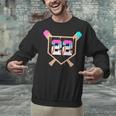 Baseball Ice Cream Drip Number 22 Player 22nd Birthday Unisex Sweatshirt Baseball Ice Cream Drip Number 22 Player 22nd Birthday Unisex Sweatshirt