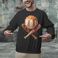 Baseball Ice Cream Drip Style Melting Ice Cream Youth Teen Unisex Sweatshirt