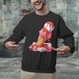 Baseball Ice Cream Drip Youth Strawberry Baseball Red Unisex Sweatshirt