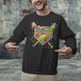 Baseball Mardi Gras Home Plate Ice Cream Drip Carnival Mask Unisex Sweatshirt Baseball Mardi Gras Home Plate Ice Cream Drip Carnival Mask Unisex Sweatshirt
