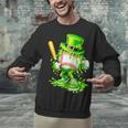 Baseball Player Ice Cream Drip Shamrocks St Patrick's Day Unisex Sweatshirt