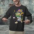 Baseball Player Mardi Gras Alligator Carnival Costume Beads Unisex Sweatshirt
