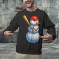 Baseball Snowman Merry Christmas Xmas Pajamas Men Women Kids Unisex Sweatshirt