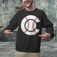 Baseball Sport Player Graphic Monogram Initial Letter C Unisex Sweatshirt Baseball Sport Player Graphic Monogram Initial Letter C Unisex Sweatshirt