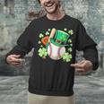 Baseball St Patricks Day Lucky Baseball Player Shamrock Unisex Sweatshirt