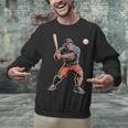 Bigfoot Playing Baseball Boys Kids Men Baseball Player Unisex Sweatshirt