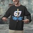 Blue Camo Baseball 67 Six Seven Camo Ice Cream Drip Boy Teen Unisex Sweatshirt