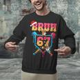 Christmas Gingerbread Bruh 67 Baseball Ice Cream Drip Kids Unisex Sweatshirt