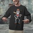 Cowboy Skeleton Baseball Halloween Graphic Unisex Sweatshirt
