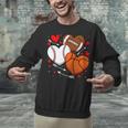 Cute Heart Baseball Basketball Football Valentine Boy Men Unisex Sweatshirt